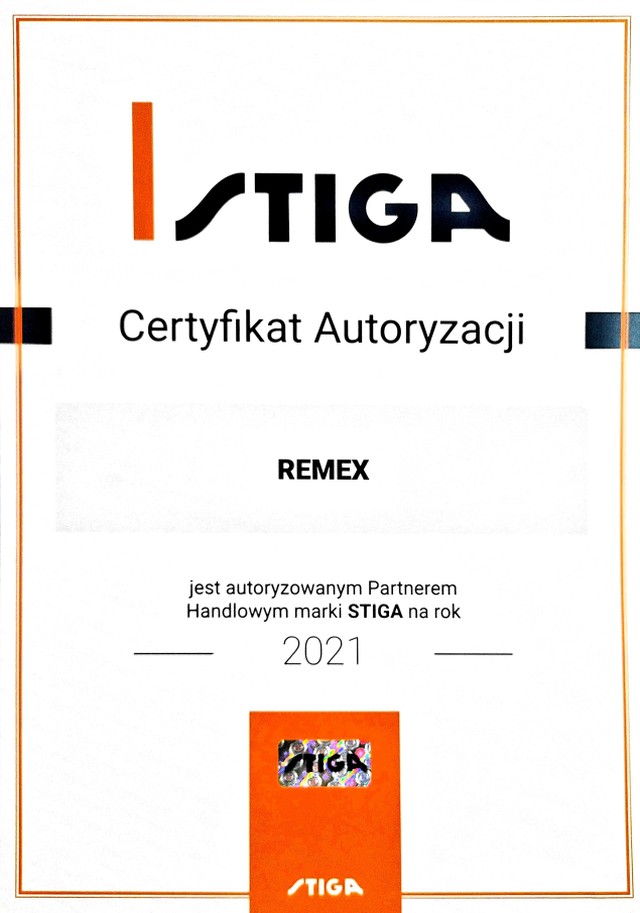 certyfikat od Stiga dla Remex